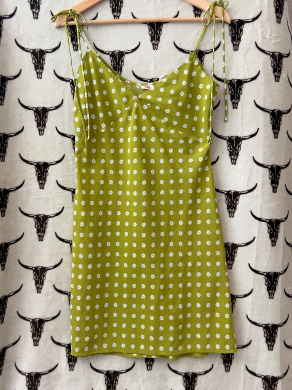 Levi’s Green Daisy Floral Tie Strap Mini Dress Women’s Small